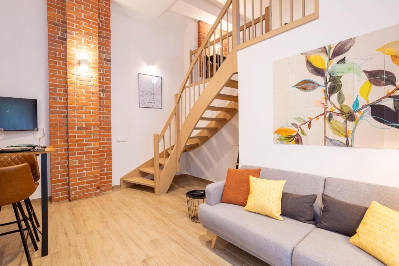 Soulscape Apartments Loft Zwickau Citycenter Mit Tg-Stellplatz, Magenta-Tv Und Klima Ngoại thất bức ảnh
